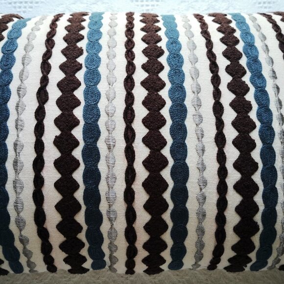 Crate & Barrel Strip Throw Pillow 18"x12" - Picture 2 of 4